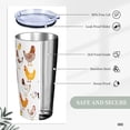 thumbnail image 5 of Chicken Tumbler 20oz Rooster Hen Stainless Steel Insulated Tumblers with Lid and Straw Animal Travel Coffee Mug Tea Wine Cups Water Bottle Chicken Gifts for Women Chicken Lovers, 5 of 6