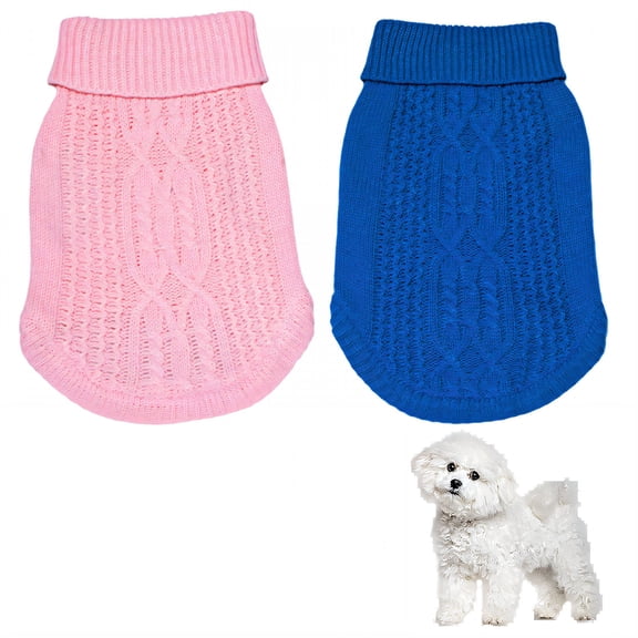 TELOLY 2Pcs Cat Sweater,Polyester Dog Coats,Dog Sweater,Multicolor2,Xs