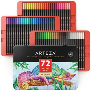 24 Fineliner Colouring Pens Set Fine Point Pens 0.4mm Assorted Colours,  Fineliners Coloured Pens drawing pens