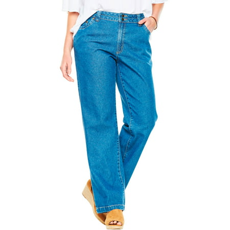 Woman Within Plus Size Tall Wide Leg Cotton Jean