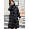 thumbnail image 4 of Abrigo cálido de invierno ligero de lujo 90 plumón de ganso blanco chaqueta con capucha de sección larga parka elegante abrigo de ocio delgado y esponjoso para mujer, 4 of 5