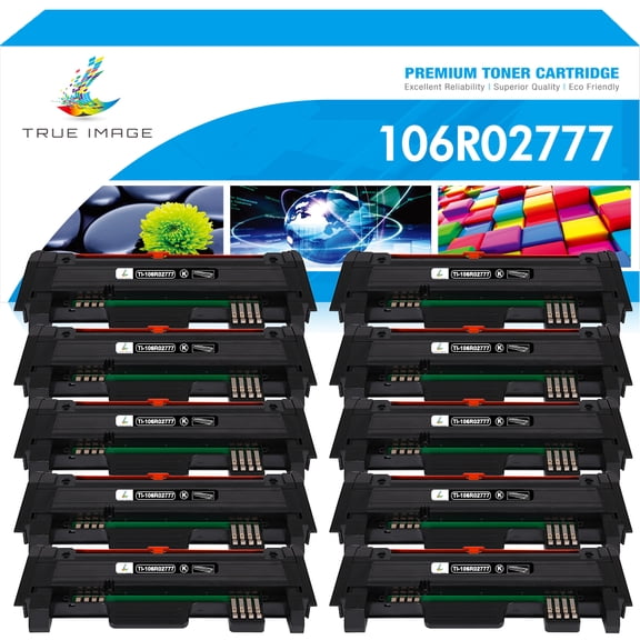 True Image 10-Pack Compatible Toner Cartridge for Xerox 106R02777 Work with Phaser 3052 3260 3260DNI WorkCentre 3215 3225 (Black)