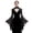 Black-01, variant on Women's Victorian Lace Bolero Shrug, Gothic Bell Sleeve Crop Top Cover Up for Formal Events & Vintage Themed Parties