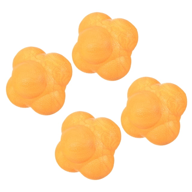 Unique Bargains Bounce Reaction Balls Coordination Training Ball Agility Trainer TPR, Yellow 4 Pack