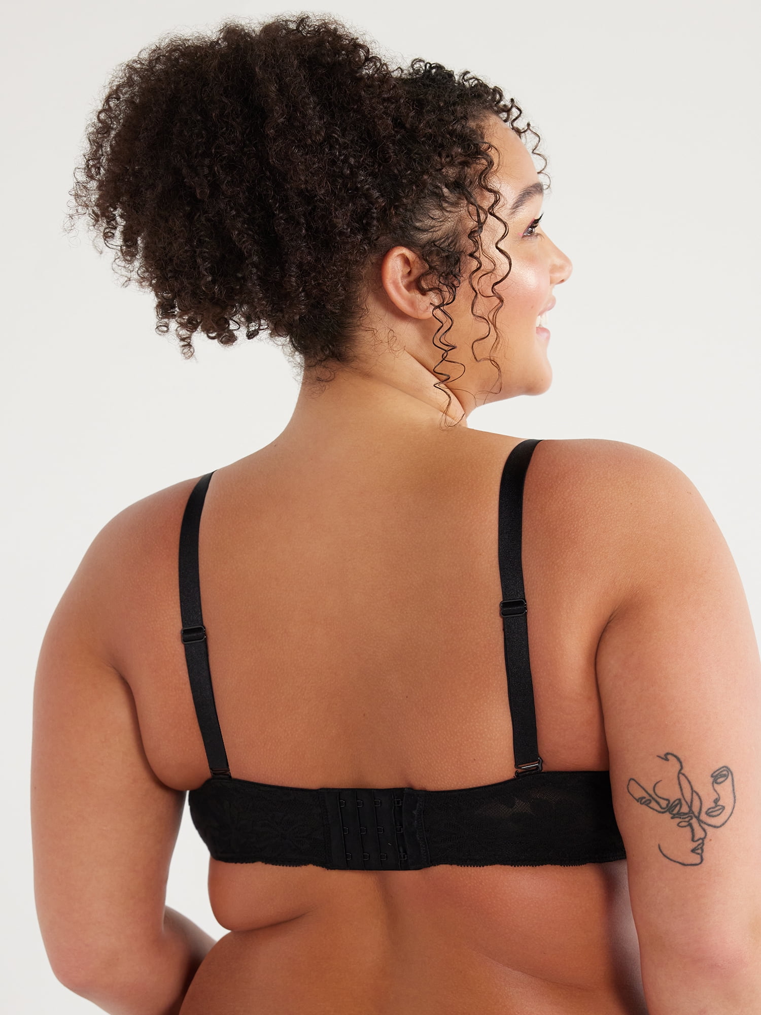 No Boundaries Women’s and Women’s Plus All-Over Lace Balconette Bra with Sugarcup™, Sizes 34B-40DD