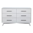 thumbnail image 3 of Alpine Furniture Tranquility 6 Dawer Wood Dresser in White, 3 of 5