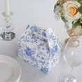 thumbnail image 4 of Efavormart 25 Pack White Blue Party Favor Gift Tote Gable Boxes with Chinoiserie Floral Print, Candy Treat Boxes - 6"x3.5"x7", 4 of 9