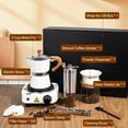 thumbnail image 2 of -in-1 Moka Pot Espresso Set with Electric Stove, 3 Cup Aluminum Coffee Maker, Manual Grinder, Sealing Canister & Accessories for Home, Travel, Camping, 2 of 8