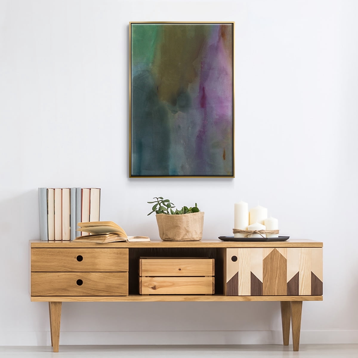 Simple Yet Affecting Framed Premium Gallery Wrapped Canvas - Ready to Hang - 25 x 37 - Gold Floating Frame