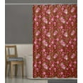 thumbnail image 5 of S4Sassy Red Leaves & Begonia Floral Bathroom Decor Shower Waterproof Curtain Drapes Resistant-60 x 70 Inch, 5 of 6