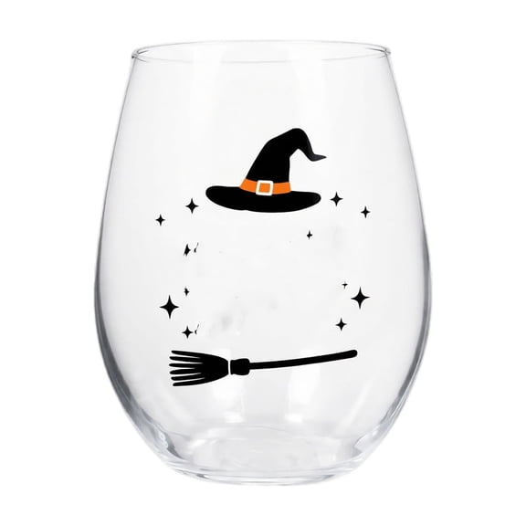2D Halloween Glass Art Cup, Halloween Cups Glass | Luxury Holiday Glassware for Drinks, 2D Stemless Wine Glasses, Glassware for Coffee, Tea, Juice, Milk,