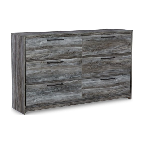 Signature Design by Ashley Baystorm 6 Drawer Double Dresser in Smokey Gray
