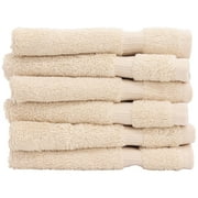 Luxury Hotel & Spa Collection, 100% Turkish Cotton 700 GSM Cloth, for Body wash, Makeup Remover & Facial Cleaning, face, Dobby Border Soft washcloths Towel Set 13" X 13", Beige, Set of 6