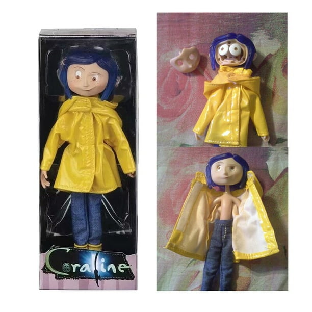 NECA Coraline – muñeca La puerta secreta, abrigo impermeable, rótula, idea de regalo zhangmengya LED