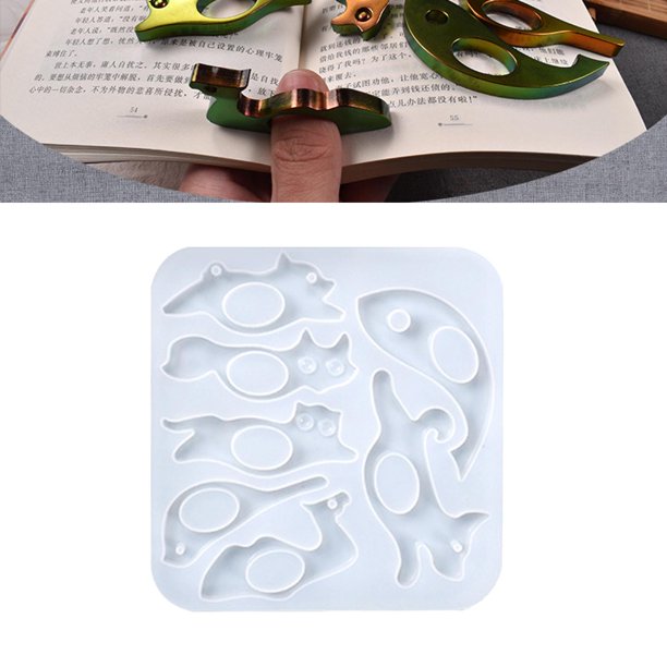 de Resina de Silicona para El Titur de Página Del Libro - DIY Thumb Bookmark Reading Resin s de Fundición de Resina Joyas Herramienta Los 8.8x2.6x0.8CM BLESIY Molde de resina de silicona