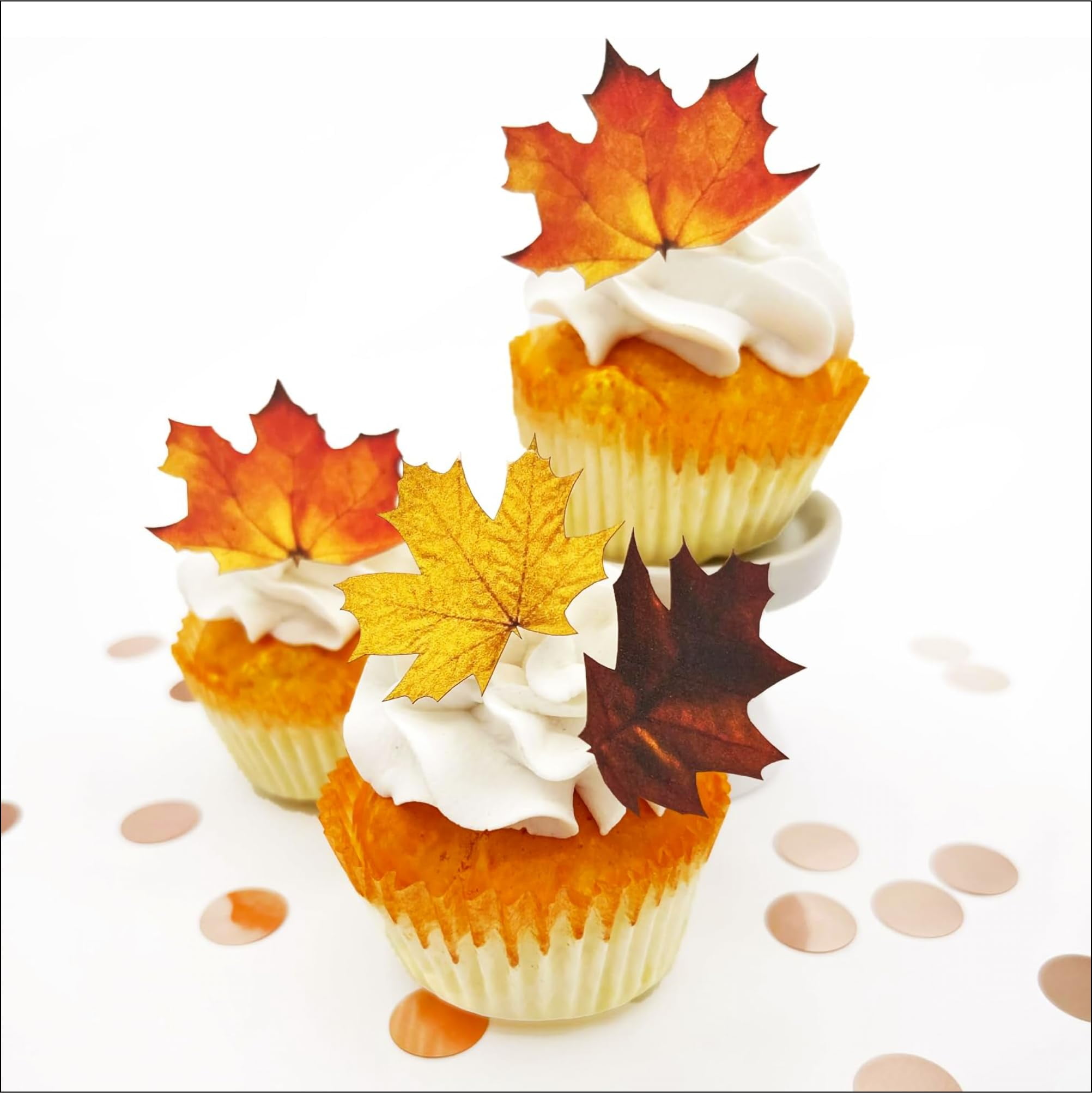 Rsstarxi 24 Pack Happy Thanksgiving Cupcake Toppers Fall Theme Cupcake Picks For Birthday Party Cake Decorations Gold