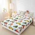 thumbnail image 4 of Homewish Colorful Toy Car Bed Sheets,Cute Lions Giraffe King Sheets,Kawaii Zoo Animal Sheet Set For Boys Kids,Luxury Bedroom Decor,4 Pieces, 4 of 7