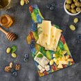 thumbnail image 5 of Abstract Cutting Board, Colorful Slices of Orange Tropical Fruit Rainbow Color Fun Design, Decorative Tempered Glass Cutting and Serving Board, Wine Bottle Shape, Yellow Blue Green, by Ambesonne, 5 of 5