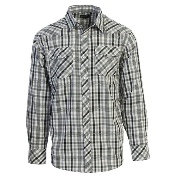 Men's Big & Tall Western Pearl Snap Plaid Shirt-PS400L-BT-451 main image 0
