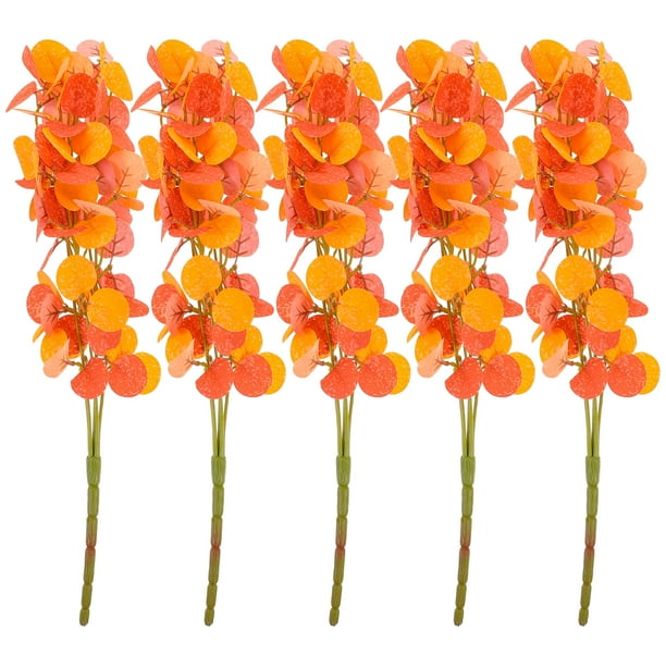 KAKOWELY tallos artificiales de eucalipto otoñal, hojas de eucalipto artificiales, ramas otoñales, decoración otoñal.