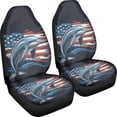 thumbnail image 3 of XYZCANDO Interior Accessories Car Seat Covers SUV Van Sedan, Soft Waterproof Car Front Seat Covers 2 Pack Polyester American Flag and Dolphin Design, 3 of 10