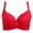 Red, variant on Penkiiy Women Bras Women's Four-breasted Steel Ring Charcoal Thin Bra, Sexy Underwear Hot Pink Bras