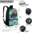 thumbnail image 5 of Uourmeti Skull Motorcycle Polyester Daily Backpack for Travelers, 17 Inchs Adjustable Shoulder Straps Lightweight Student Bookbag for Shopping School, 5 of 6