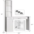 thumbnail image 4 of DreamCurship Wall Mount Styling Station for Hair Stylist, Salon Barber Stations with 3-Tier Storage Shelf with Door, White, 4 of 8