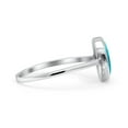 thumbnail image 2 of Oval Petite Dainty Thumb Ring Simulated Turquoise Solid 925 Sterling Silver Size 9, 2 of 5