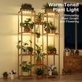 thumbnail image 4 of FOUKUS Plant Stand Indoor Plant Shelf Grow Light: Tall Wooden Plant Stand Indoor Holds 10+ Plants, Tiered Plant Rack with Timer Dimming Light for Indoor Garden Home Decor Living Room, 4 of 6