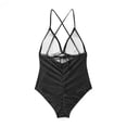 thumbnail image 5 of Cathalem Maillots de Bain pour Femmes Grande Taille Résistant au Chlore Col Rond Coupe Douce Maillot de Bain Sportif une Pièce Imprimé, Noir m, 5 of 5