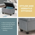 thumbnail image 3 of Convenience Concepts Designs4Comfort 5th Avenue Storage Ottoman, Gray Velvet, 3 of 11