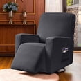 thumbnail image 7 of Subrtex Stretch 1-Piece Textured Grid Recliner Slipcover, Gray, 7 of 7