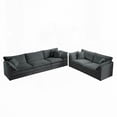 thumbnail image 2 of Modern Gray Chenille 2+3 Seater Sofa Set with Solid Wood Frame (220×80×75cm), 2 of 9