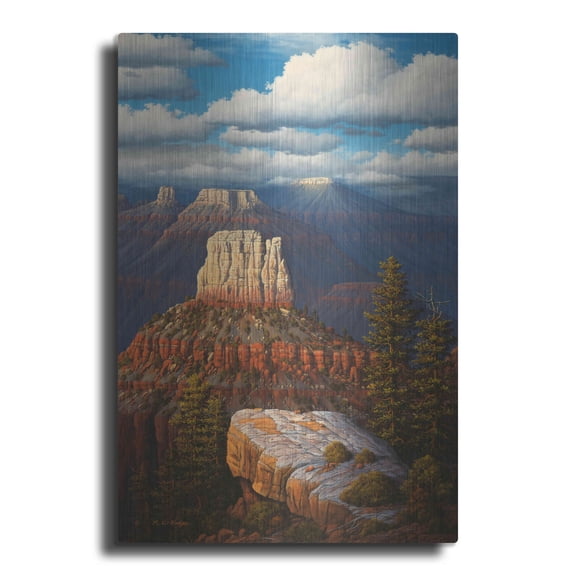 Luxe Metal Art 'Among The Temples' by R. Hed, Metal Wall Art, 12"x16"