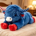 thumbnail image 4 of 4th Of July Highland-Cow Stuffed Animals, 15 inch Patriotic Highland Cow Plushies Toys, Cute Stuffed Animals Plush Pillow Women Men Independence Day Gift, 4 of 8