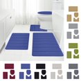 thumbnail image 1 of Juego de 4 alfombras de baño Bixock: antideslizantes, ultrasuaves y absorbentes para baño, ducha e inodoro. Secado rápido y lavables a máquina. Azul., 1 of 8