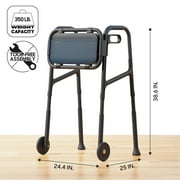 Sharper Image® Deluxe Foldable Walker with 5-inch Wheels, Adjustable Height, 350 lb Capacity