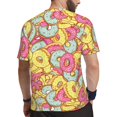 thumbnail image 2 of Rocae Donut and Blue for Men's Mesh Quick-Dry Short Sleeve Workout T-Shirt,Mens Crew Neck Tee Lightweight Soft Classic T Shirts 3X-Large, 2 of 9