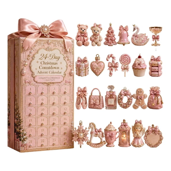 Christmas Countdown Calendar for Girls and Kids, 24 Days of Surprises with Cute Collectible Figurines, Fun Holiday Gift