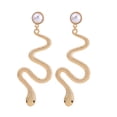 thumbnail image 2 of Fiudx Pendientes Largos de Perla con Diseño de Serpiente, Artesanía Exquisita, Accesorio de Moda, Regalo para Seres Queridos, Material Antialérgico, Elegante Joya., 2 of 6