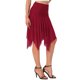 thumbnail image 4 of Faldas midi de malla asimétricas de cintura alta con fruncidos y fluidez para mujeres INSPIRE CHIC S Rojo Oscuro, 4 of 5
