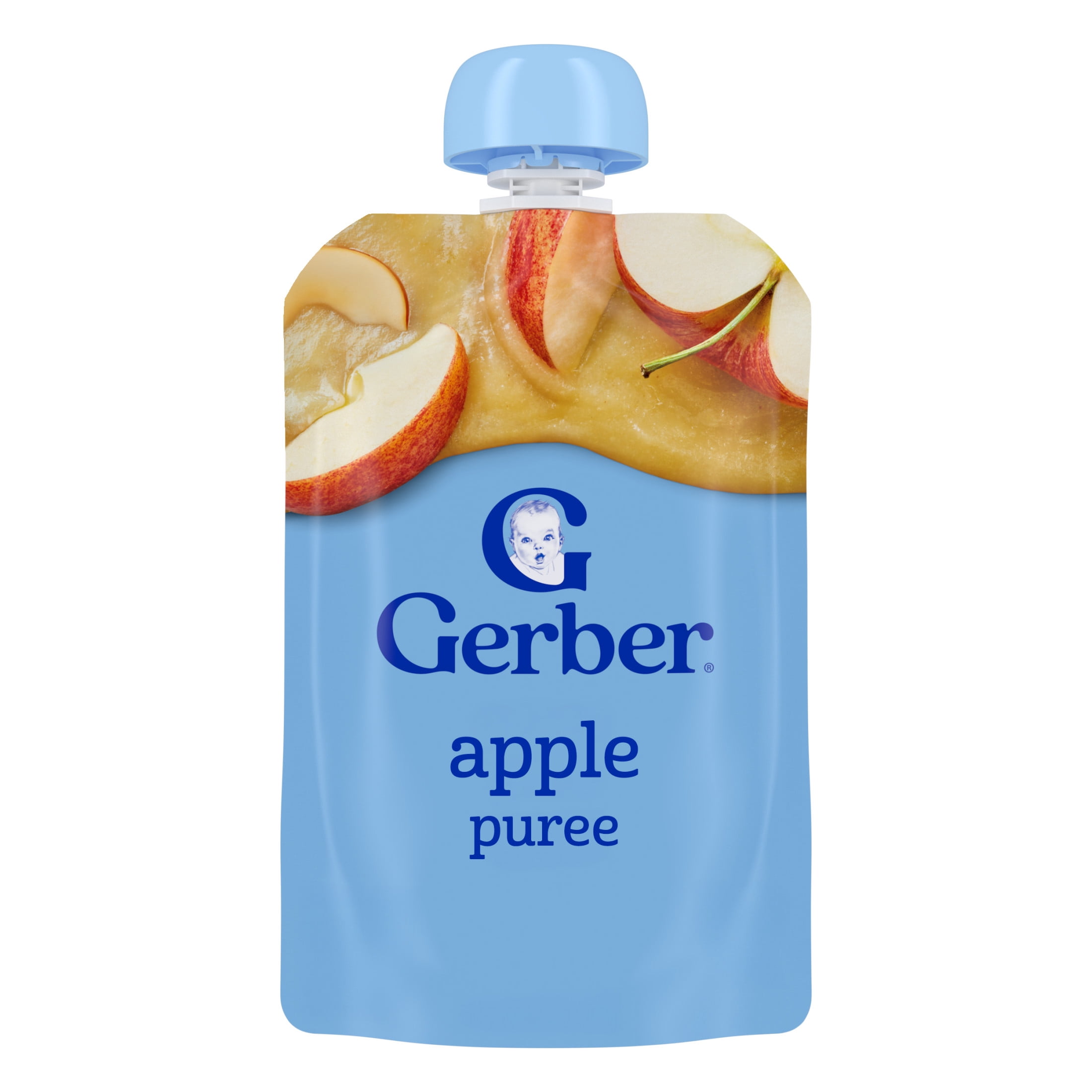 (6 pack) Gerber Stage 2 Baby Food, Apple Puree Pouch 99 g