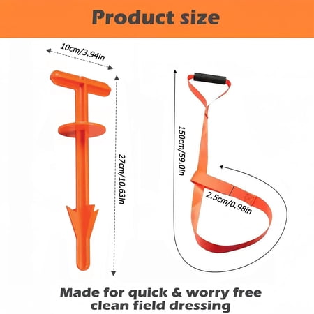 4 Pcs Deer Hunting Accessories 1700lbs Loadbearing Deer Drag Rope and Hunting Butt Out Tool Field Dressing Knife Deer Processing Equipment Sturdy Rope with Soft Handle Gifts for A Hunter$$Other