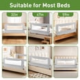 thumbnail image 2 of VIKUA  46in Baby Bed Rail,  Swing Down  Bed Rail for Toddlers,for, Twin, Full, Bed Guard Rail for Toddlers, Grey, 2 of 7