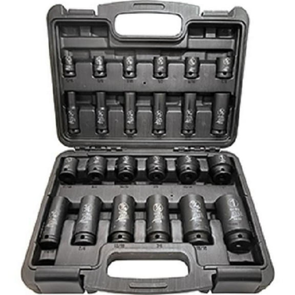 ATD Tools 2324 24-Pc. 3/8" Drive 6 Point SAE Standard and Deep Impact Socket Set ATD-2324