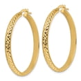 thumbnail image 2 of Finest Gold 14K Yellow Gold Polished Diamond-Cut Hoop Earrings, 2 of 4