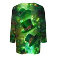 thumbnail image 4 of successthop St Patricks Day Blouses for Women Luck Shamrock Heart Paddy's Day Pullovers Crew Neck Holiday Shirts 3/4 Sleeve Gifts Tees Tops Fashion Saint Clothes, 4 of 5