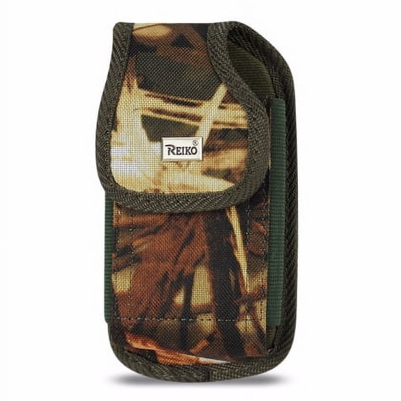 Vertical Rugged Pouch With Buckle Clip In Camouflage (5.3x2.7x0.7 Inches)