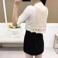 thumbnail image 5 of Women Hollow Out Sleeveless Vest Crochet Floral V-Neck Short Waistcoat Cardigan, 5 of 20